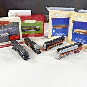 Lionel Locomotive * Vintage Lot Of 4 * Hallmark Keepsake * Metal * Wheels Move